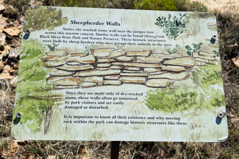 Sign About Sheepherders Walls At Black Mesa State Park